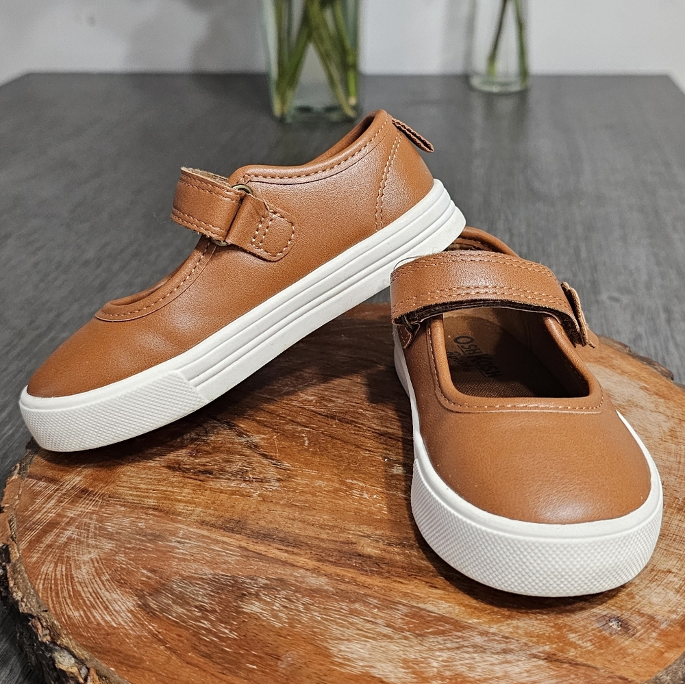 OshKosh B'gosh Brown and White Sneakers Slip-On Casual